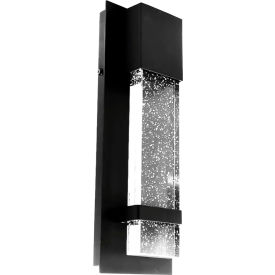 LED Outdoor Raindrop Wall Sconce Vanity Light Fixture, 12W, 600 Lumens, 4-3/4" Length, Black
