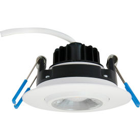 LED Round Gimbal Downlight Fixture, 8W, 600 Lumens, 1-3/4"Dia, White, Pack of 6