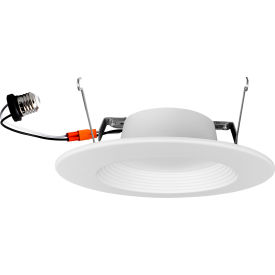 LED Recessed Downlight Fixture, Iron, 15W, 1100 Lumens, 7-1/2" Diameter, White Pack of 6