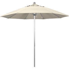 9' Patio Umbrella, Silver Pole, Olefin Antique Beige Fabric