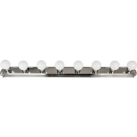 Globe Style Vanity Light Fixture, 60W, 48"L, Chrome