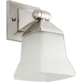 Modern Square Bell Shaped Vanity Light Fixture, 100W, 5-3/4"L, Brushed Nickel
