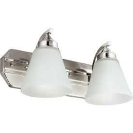 Modern Incandescent Bell Shaped Vanity Light Fixture, 100W, 17"L, Brushed Nickel