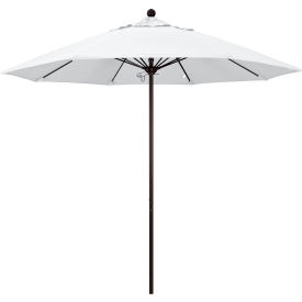 California Umbrella Venture 9' Patio Umbrella, Bronze Pole, Olefin White Fabric