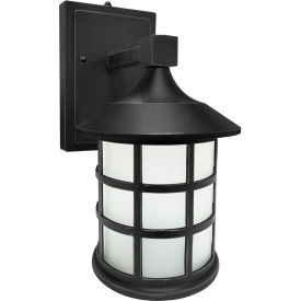LED Mission Style Lantern Outdoor Vanity Light Fixture, 9W, 600 Lumens, 6-1/8"L, Black
