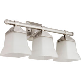 Modern Square Bell Shaped Vanity Light Fixture, 100W, 20"L, Brushed Nickel