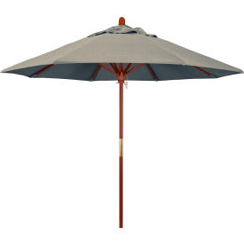 Grove 9' Patio Umbrella, Wood Pole, Sunbrella 1A Spectrum Dove Fabric