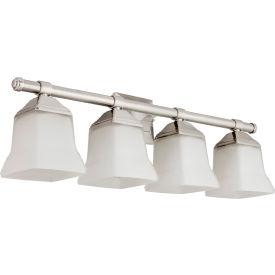 Modern Square Bell Shaped Vanity Light Fixture, 100W, 25-5/8"L, Brushed Nickel