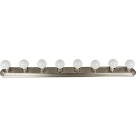 Globe Style Vanity Light Fixture, 60W, 48"L, Brushed Nickel