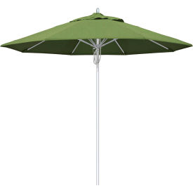 9' Patio Umbrella, Silver Pole, Sunbrella 1A Cilantro Fabric
