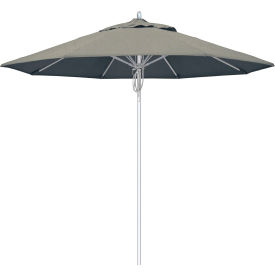 Newport 9' Patio Umbrella, Silver Pole, Sunbrella 1A Spectrum Dove Fabric