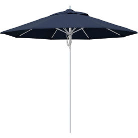 9' Patio Umbrella, Silver Pole, Sunbrella 1A Indigo Fabric