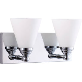 Cone Shade Vanity Light Fixture, 60W, 16"L, Brushed Nickel