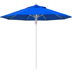 Newport 9' Patio Umbrella, Silver Pole, Sunbrella 1A Pacific Blue Fabric