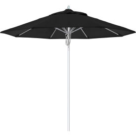 Newport 9' Patio Umbrella, Silver Pole, Sunbrella 1A Black Fabric