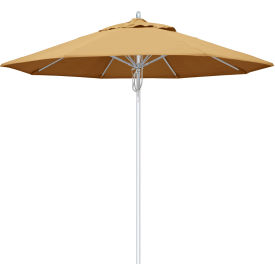 Newport 9' Patio Umbrella, Silver Pole, Sunbrella 1A Wheat Fabric