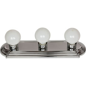 Globe Style Vanity Light Fixture, 60W, 18"L, Chrome