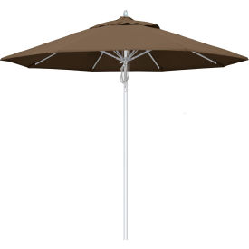 Newport 9' Patio Umbrella, Silver Pole, Sunbrella 1A Cocoa Fabric