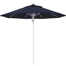 Newport 9' Patio Umbrella, Silver Pole, Sunbrella 1A Navy Fabric