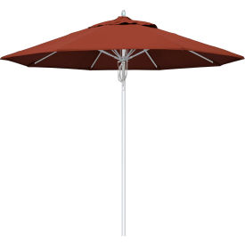 Newport 9' Patio Umbrella, Silver Pole, Sunbrella 2A Terracotta Fabric