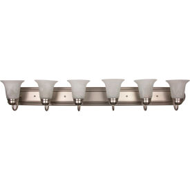 Traditional Bell Shaped Vanity Light Fixture, 60W, 48"L, Brushed Nickel
