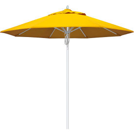 9' Patio Umbrella, Silver Pole, Sunbrella 1A Yellow Fabric