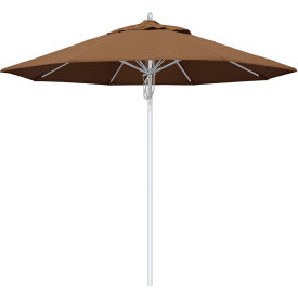 Newport 9' Patio Umbrella, Silver Pole, Sunbrella 1A Teak Fabric