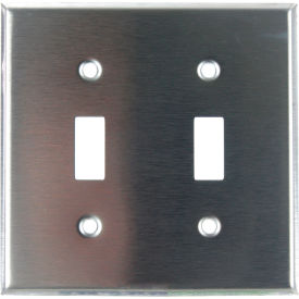 Toggle Switch Plate, 2-Gang, Silver, Pack of 12