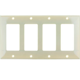 Decorative Switch & Receptacle Cover Plate, 4-Gang, Ivory, Pack of 12