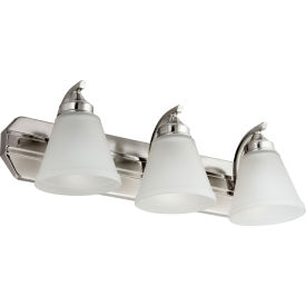 Modern Incandescent Bell Shaped Vanity Light Fixture, 100W, 24"L, Brushed Nickel