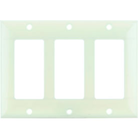 Decorative Switch & Receptacle Plate, 3-Gang, Almond, Pack of 12