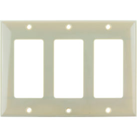 Decorative Switch & Receptacle Plate, 3-Gang, Ivory, Pack of 12