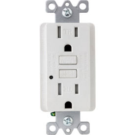 E542 GFCI Duplex Outlet, Double Pole, 15A, 120V AC, White, Pack of 3