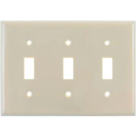 Toggle Switch Plate, 3-Gang, Ivory, Pack of 12