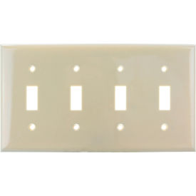Toggle Switch Plate, 4-Gang, Ivory, Pack of 12