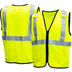 Type R Class 2 Flame Resistant Vest, Size L, Hi-Vis Lime