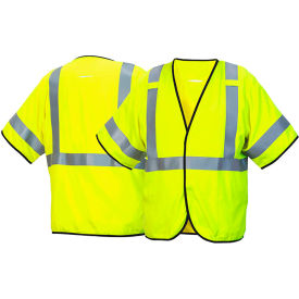 Type R Class 3 Flame Resistant Vest, 5XL, Hi-Vis Lime