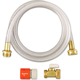 RTD Water Hook-Up Kit, 3/8" Dia. x 5'L Hose, White/Gold