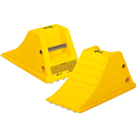 All-Terrain Heavy Duty Wheel Chock with Aluminum Cleat, Polyethylene, 15"L x 8"W x 8"H
