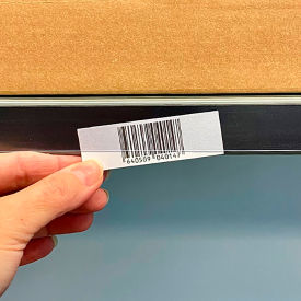 Slip Strip Self Adhesive Label Holder Strip, 48"L x 1-1/4"H, Clear/Black, Pack of 6