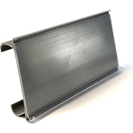 Wire Shelving Label Holder, 3"L x 1-1/4"H, Clear/Gray, Pack of 25