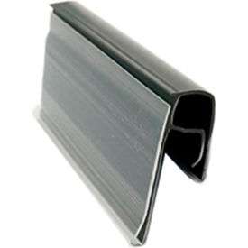Clip Label, 34-1/2"L x 1-1/4"H, Gray, Pack of 12