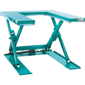 Guardian Low Profile U-Scissor Lift Table, Foot Operated, 3300 lb. Capacity, 60"L x 46"W, 115V