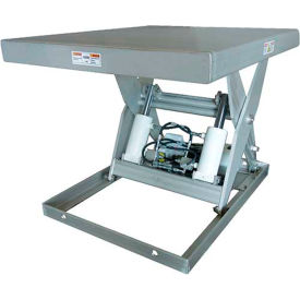 Stainless Steel Scissor Lift Table, Hand Operated, 4000 lb. Cap., 60"L x 50"W, 115V