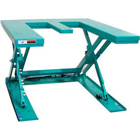 Guardian Low Profile E-Scissor Lift Table, Foot Operated, 2200 lb. Capacity, 50"L x 56"W, 115V