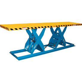 Max-Double Long Scissor Lift Table, Hand Operated, 6000 lb. Cap., 144"L x 48"W, 230/460V
