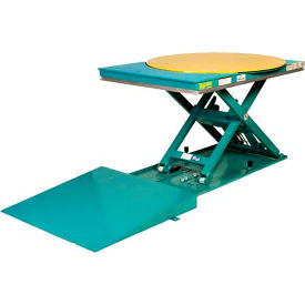 Guardian Lift-N-Spin Scissor Lift Table, Hand Operated, 2000 lb. Cap., 55"L x 40"W, 115V