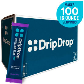 DripDrop Electrolyte Hydration Powdered Drink Mix, Concord Grape, 0.74 oz., 100 Sticks/Box