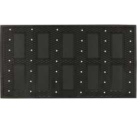 Traction Tread Grit Drainage Mat, 7/32" Thick, 3'W x 5'L, Black