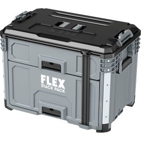 2 Drawer Tool Box, 22"L x 15-1/8"W x 16-5/16"H, Gray
